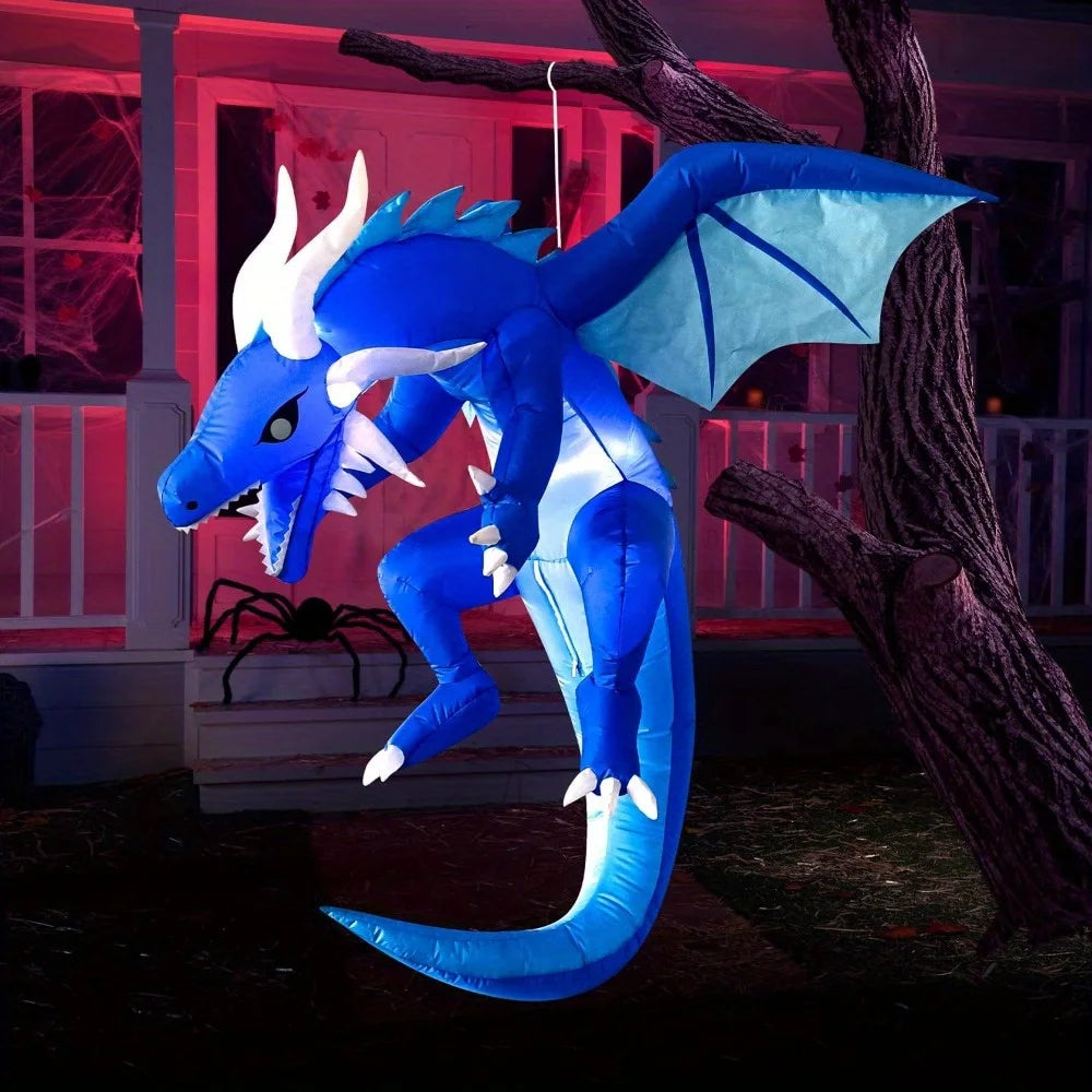Hanging Ice Dragon Halloween Inflatable With LED Lights