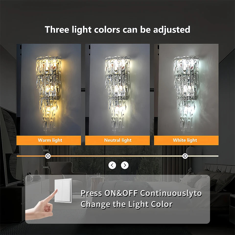Modern Crystal Indoor Wall Light for Bedrooms and Hallways