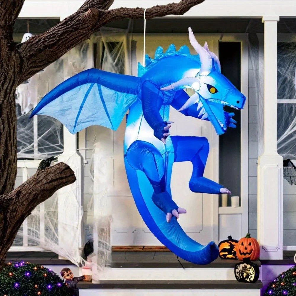 Hanging Ice Dragon Halloween Inflatable With LED Lights