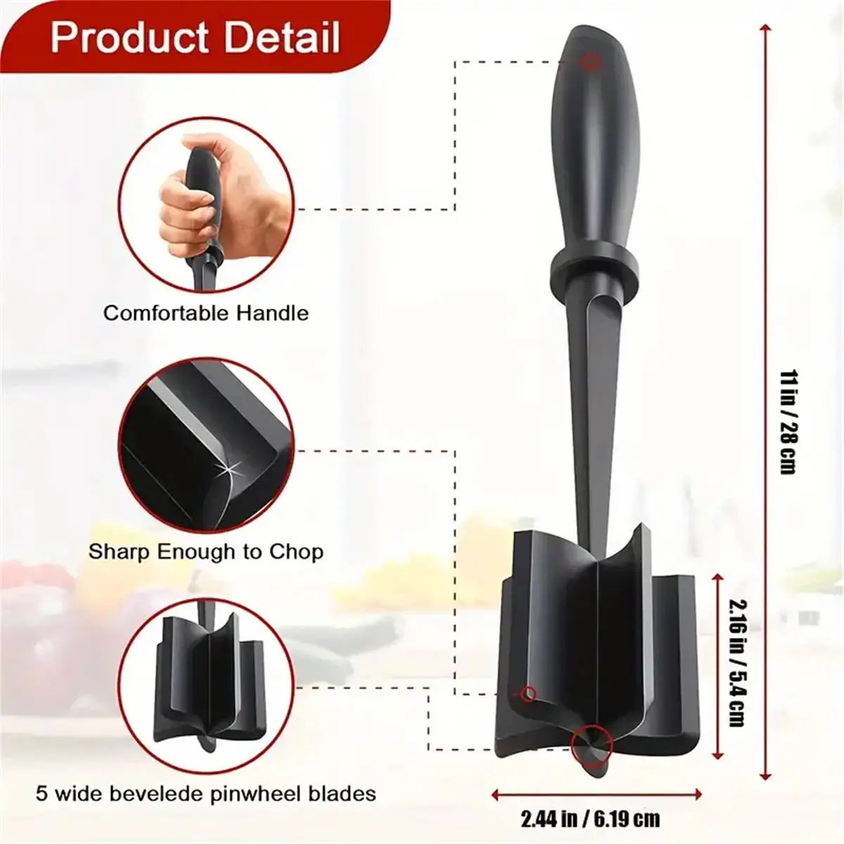 Heat Resistant Plastic Meat Chopper For Ground Beef Smasher