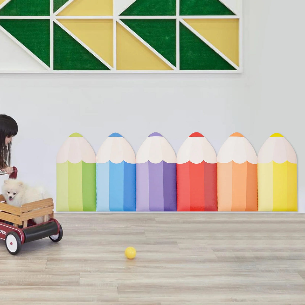 3D Pencil Wall Pads For Kids Self Adhesive Soft Protection