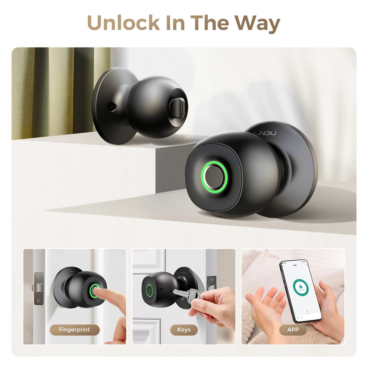 Secure Keyless Entry Smart Door Lock With Fingerprint Access and App Control
