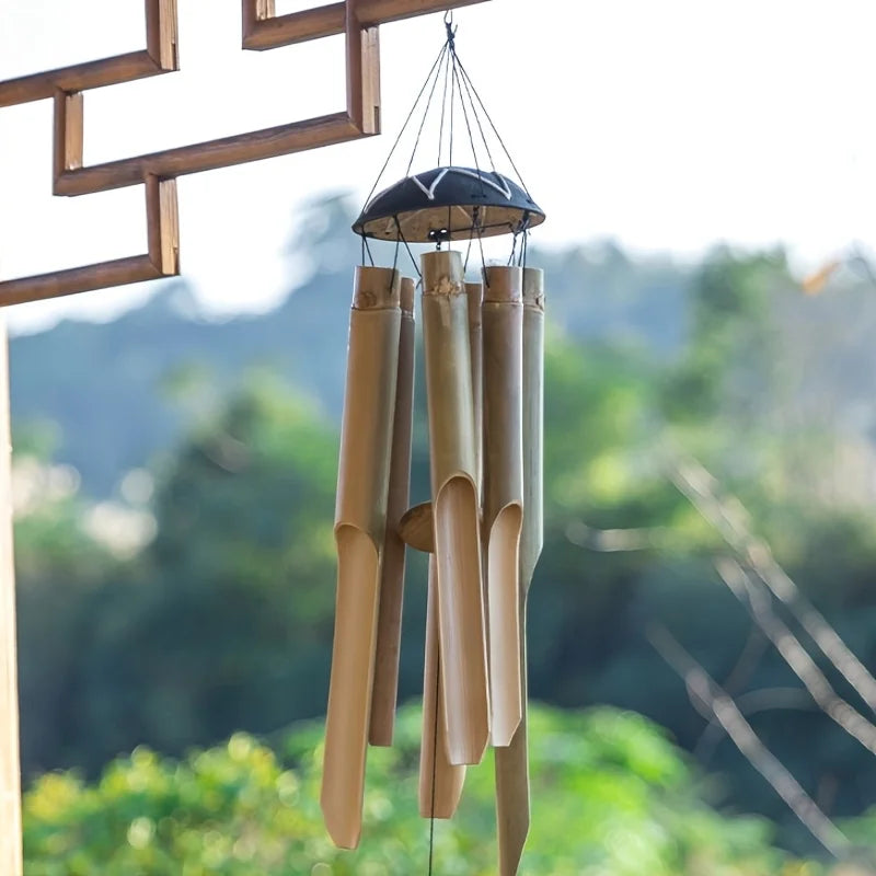 Handmade Bamboo Coconut Wind Chimes For Garden Decor