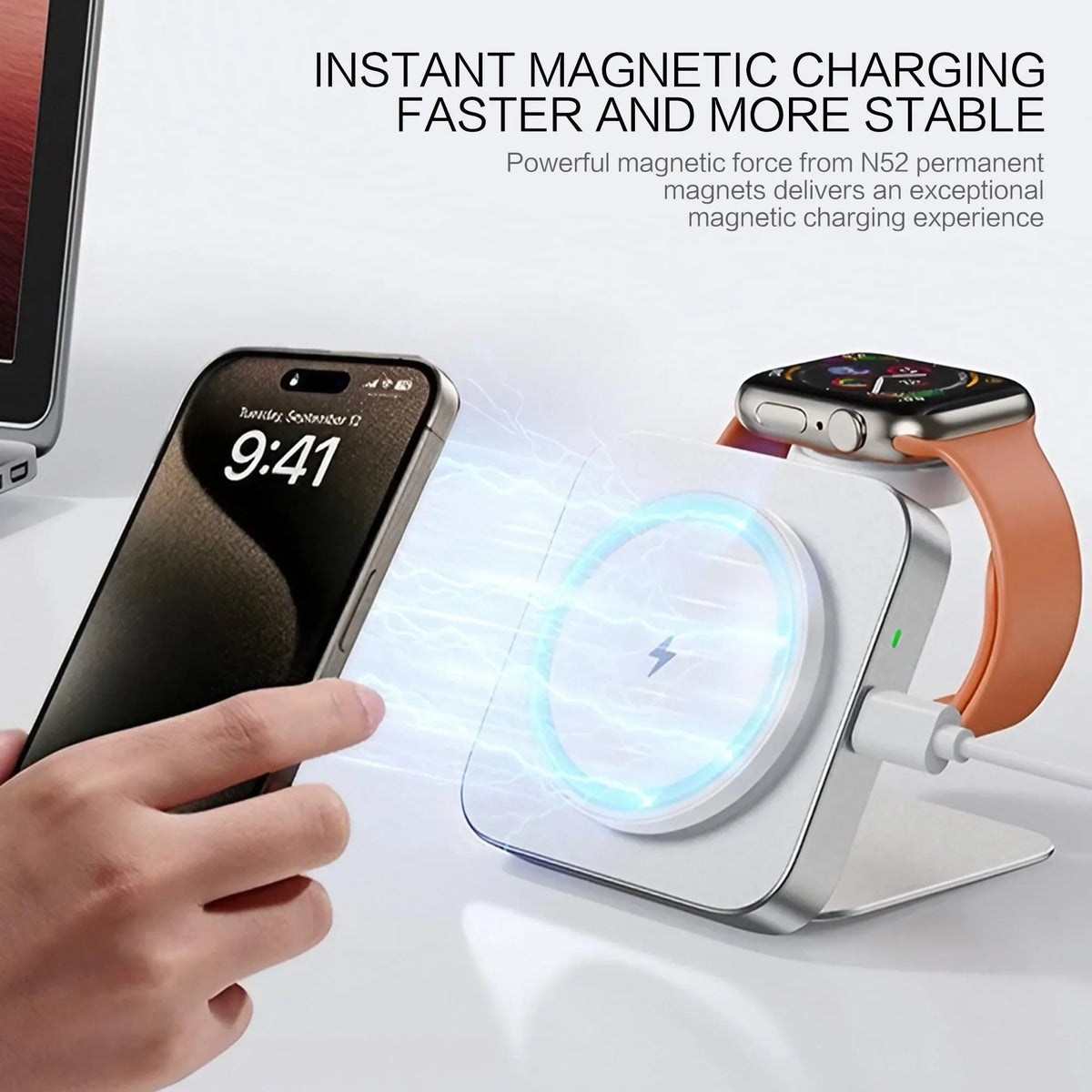 STONEGO Foldable Magnetic Wireless Charger and Phone Stand