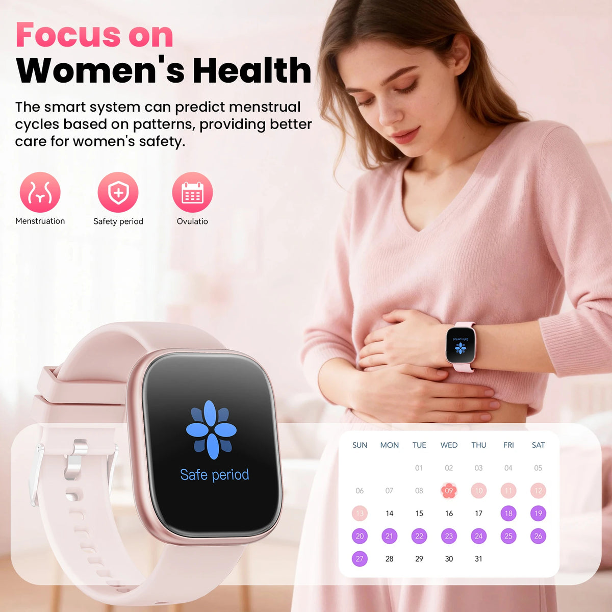Womens Smartwatch Fitness Tracker With Heart Rate And Sleep Monitoring