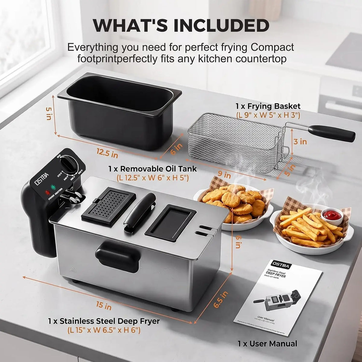 Premium Stainless Steel Electric Deep Fryer With Basket