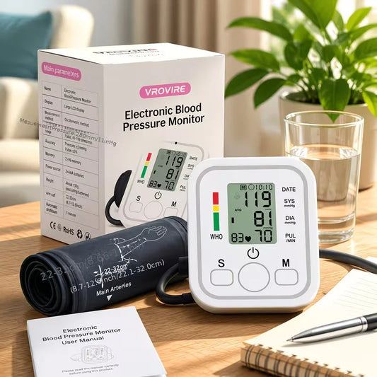 Automatic Digital Upper Arm Blood Pressure Monitor With Heart Rate