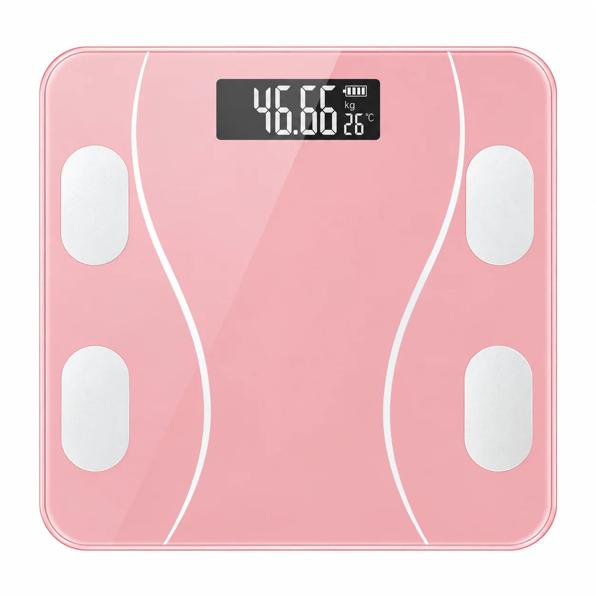 USB Rechargeable Digital Bathroom Scale With Toughened Glass Platform