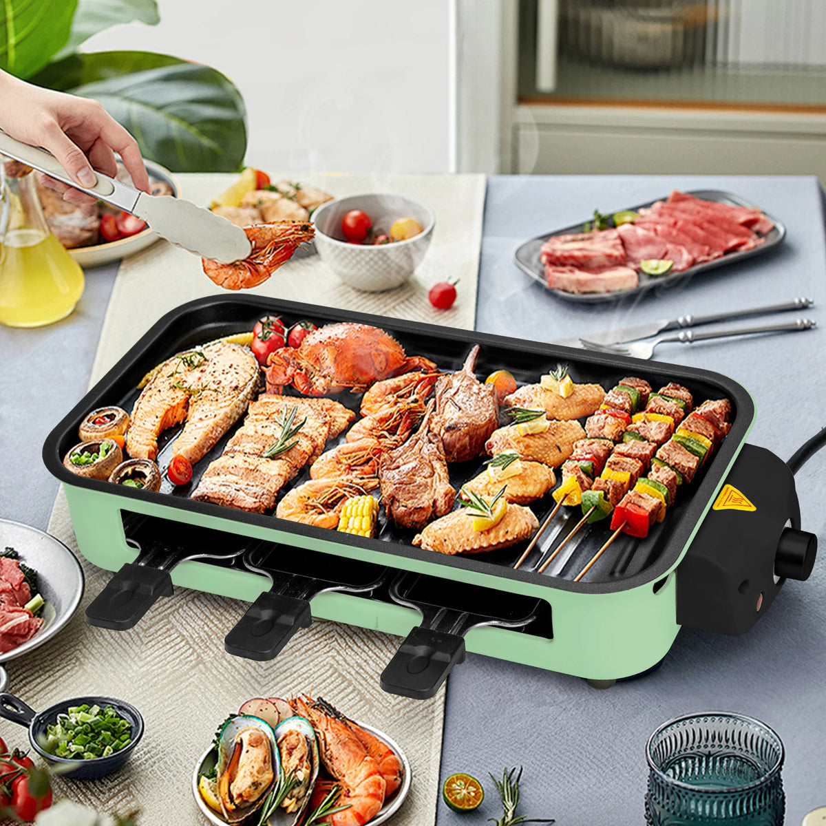 Suslas 1500W Smokeless Nonstick Electric Grill Pan