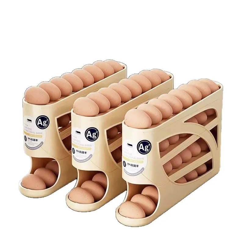 Automatic Rolling Egg Dispenser for Refrigerator Storage Rack