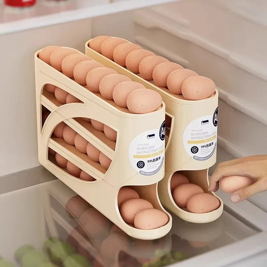 Automatic Rolling Egg Dispenser for Refrigerator Storage Rack