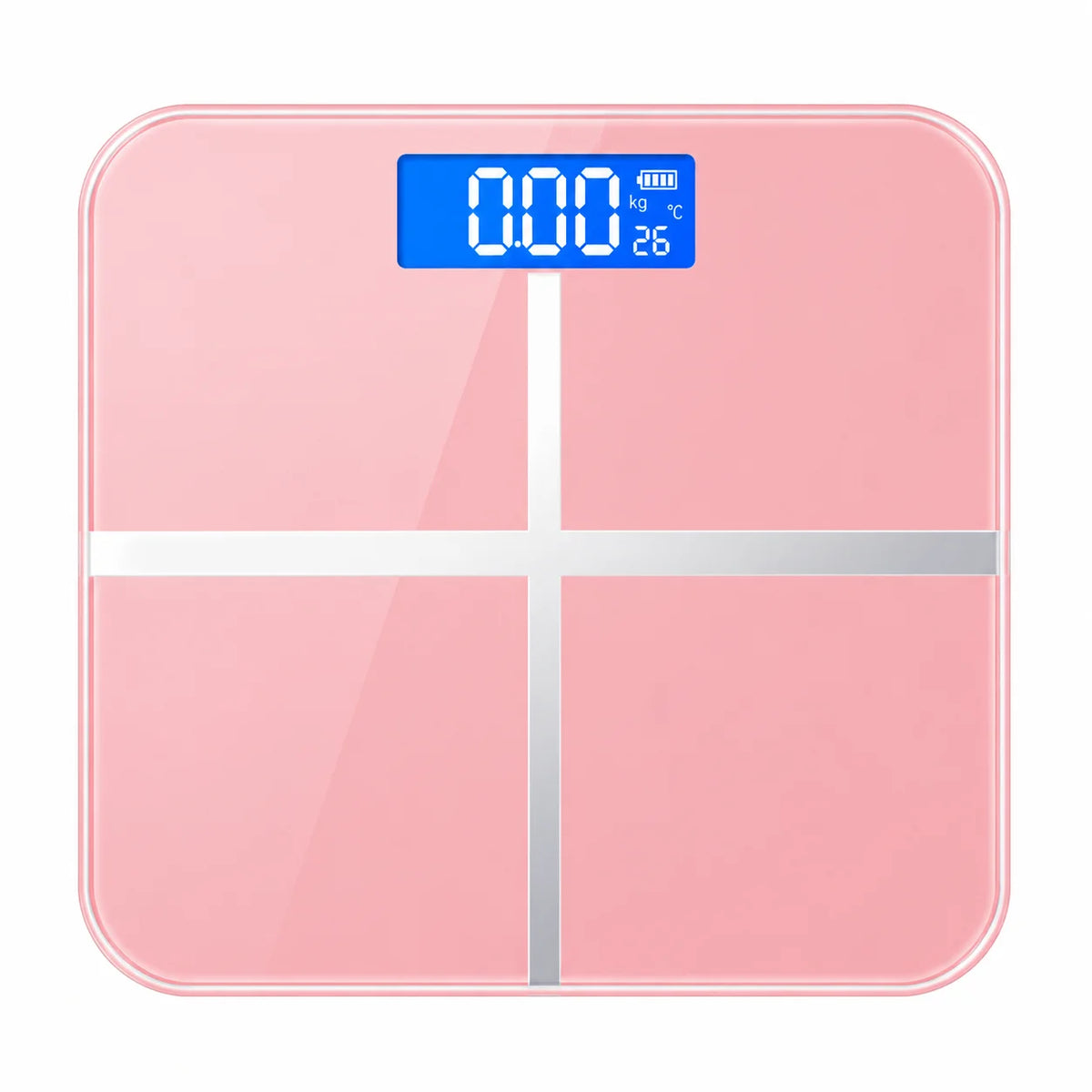 USB Rechargeable Digital Bathroom Scale With Toughened Glass Platform