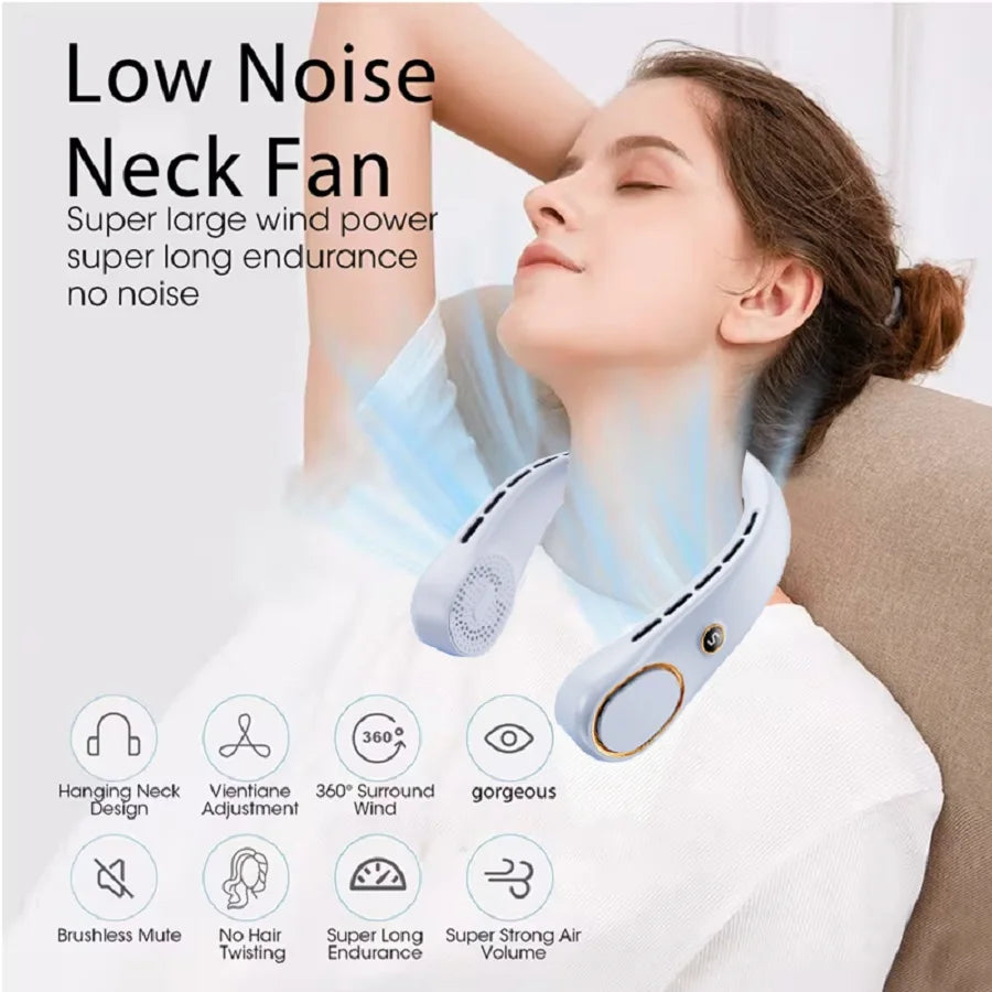 Portable Bladeless Hands Free Neck Fan For Personal Cooling