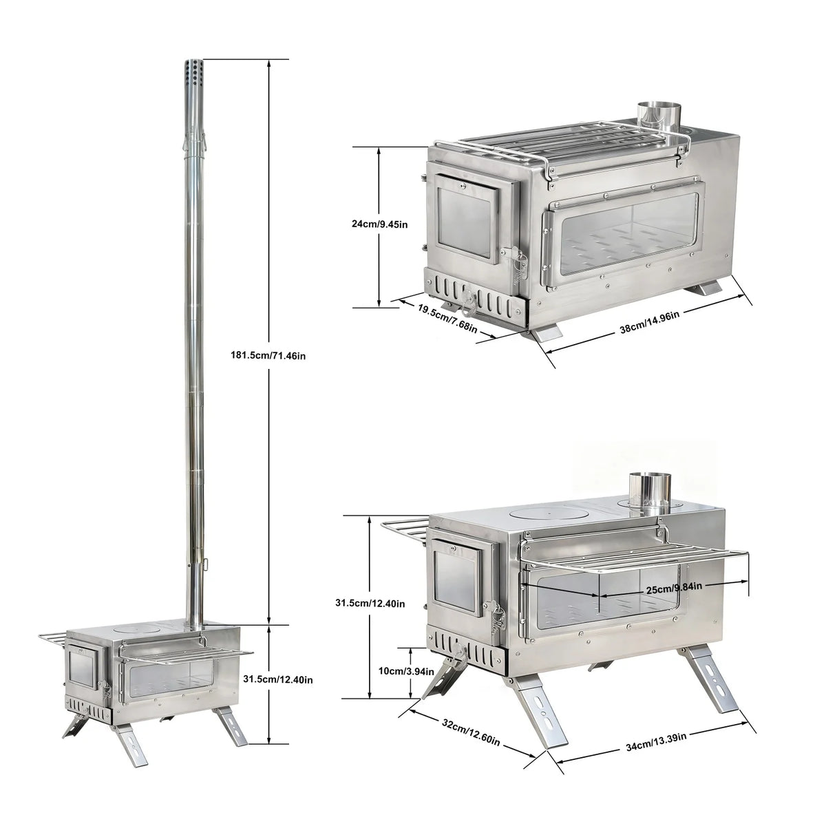 Portable Camping Wood Stove for Outdoor Hot Tent Heating