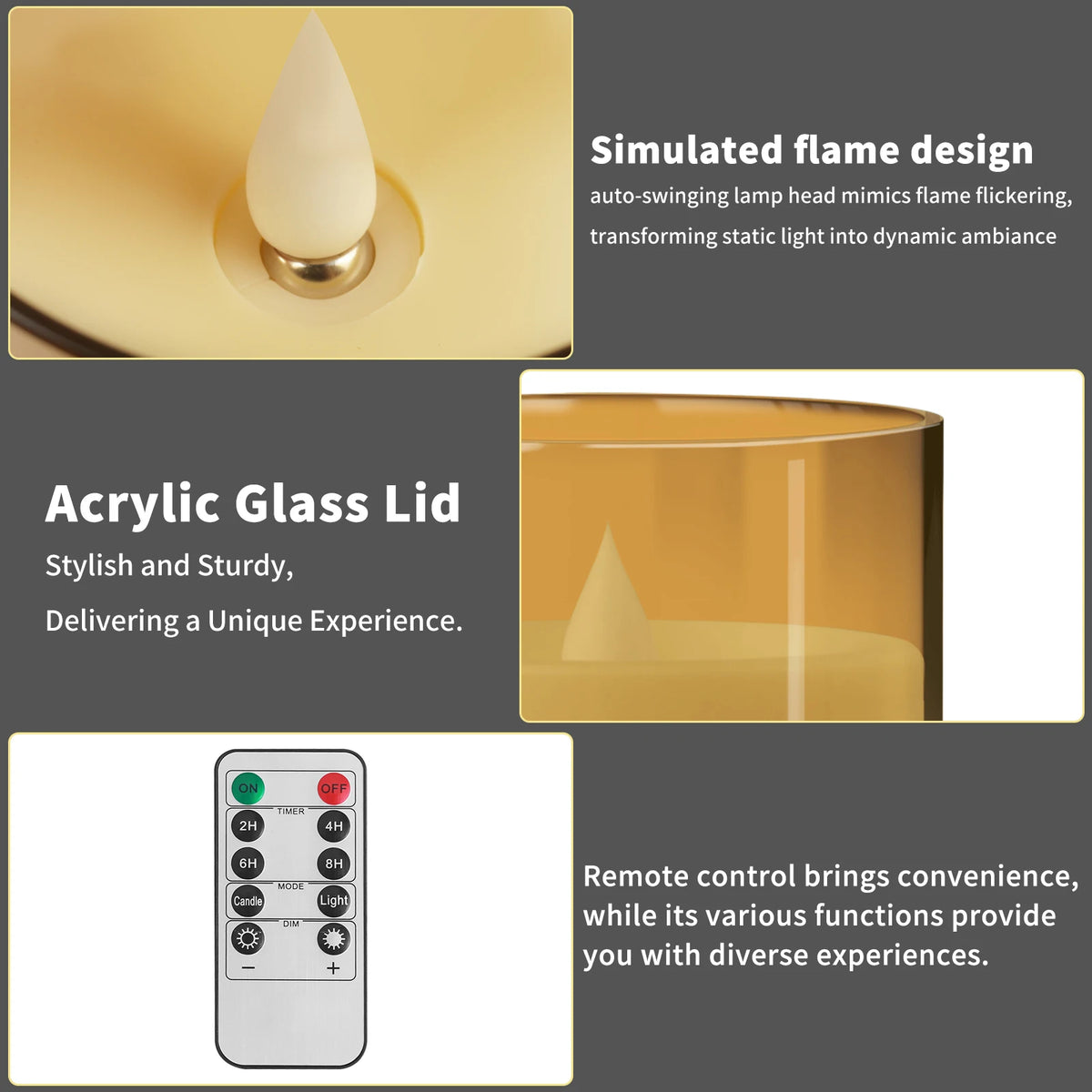 LED Flameless Flickering Candles With Remote For Home Decor