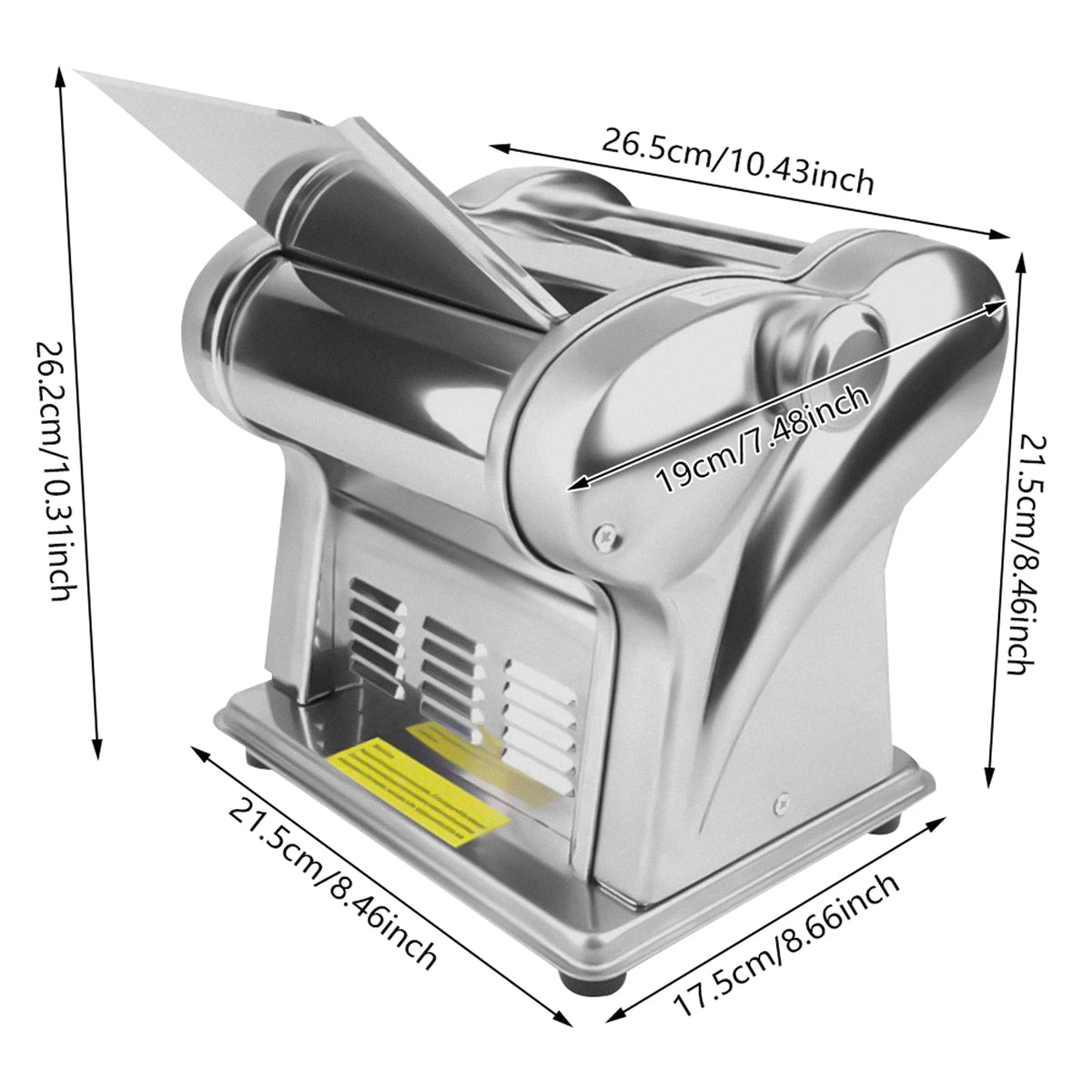 Automatic 6 Speed Electric Stainless Steel Noodle Machine with Cutter