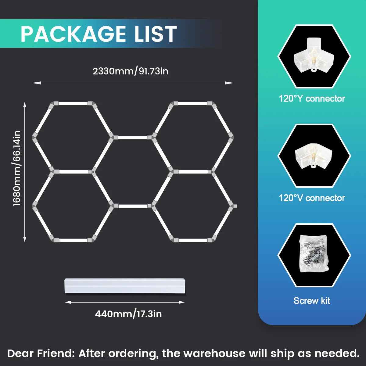 VASTFIRE Honeycomb LED Ceiling Lighting for Garages and Workshops