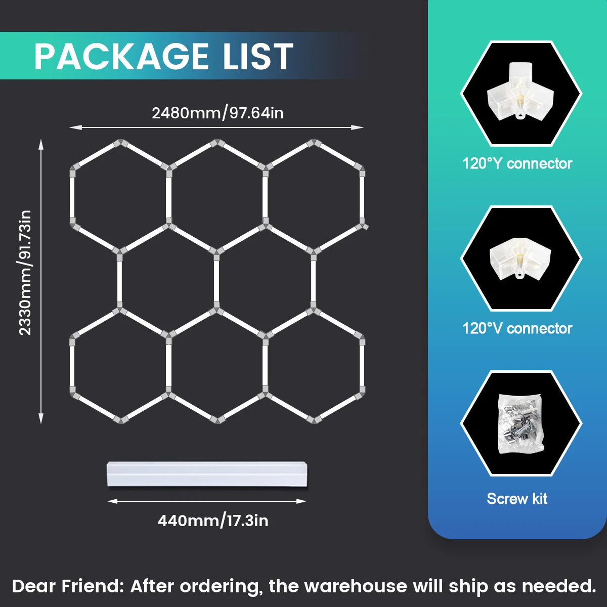 VASTFIRE Honeycomb LED Ceiling Lighting for Garages and Workshops
