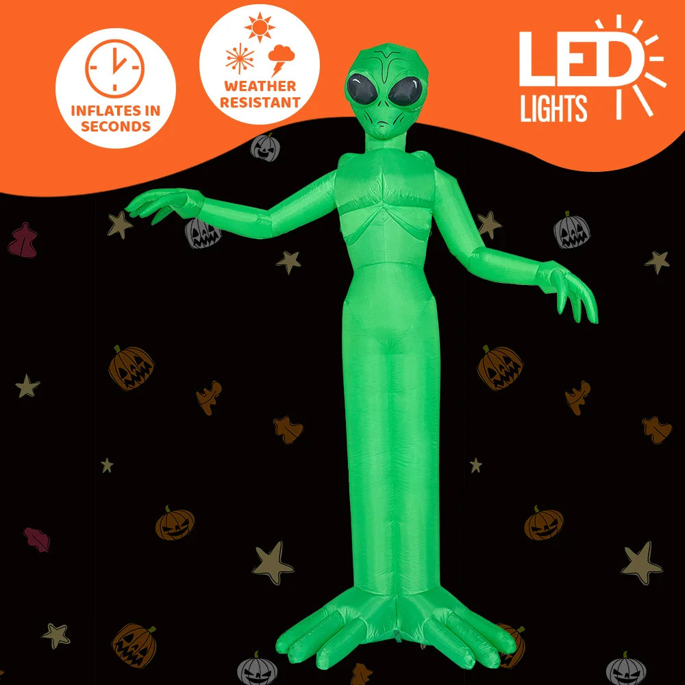 Halloween Inflatable Alien Yard Decoration With LED Lights