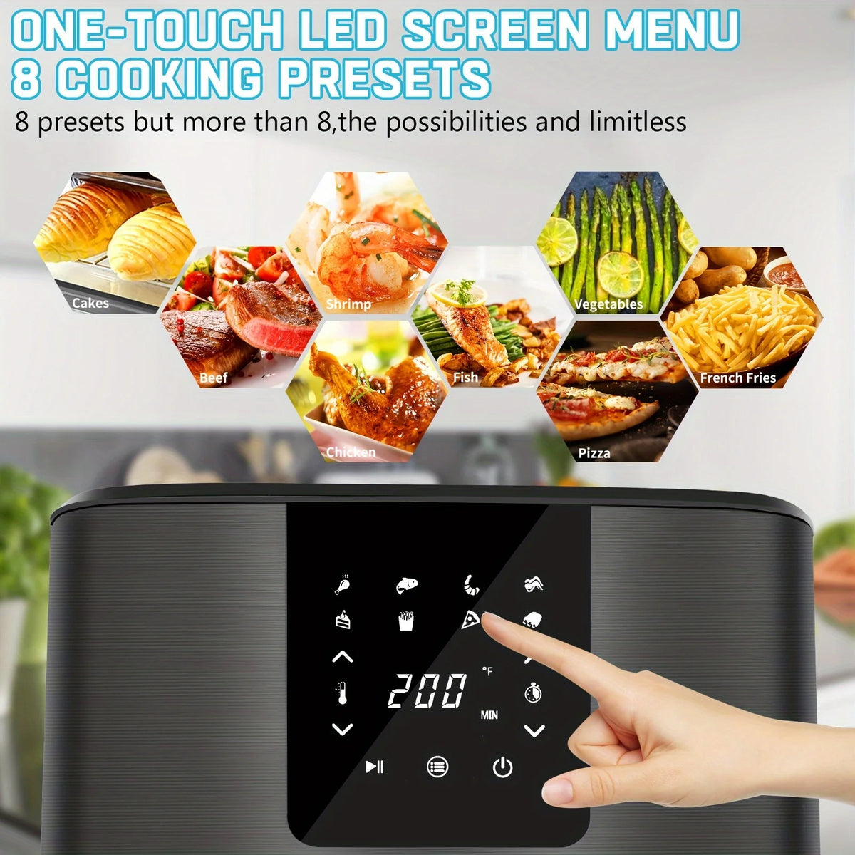 KitCook Digital Air Fryer With Eight Cooking Presets