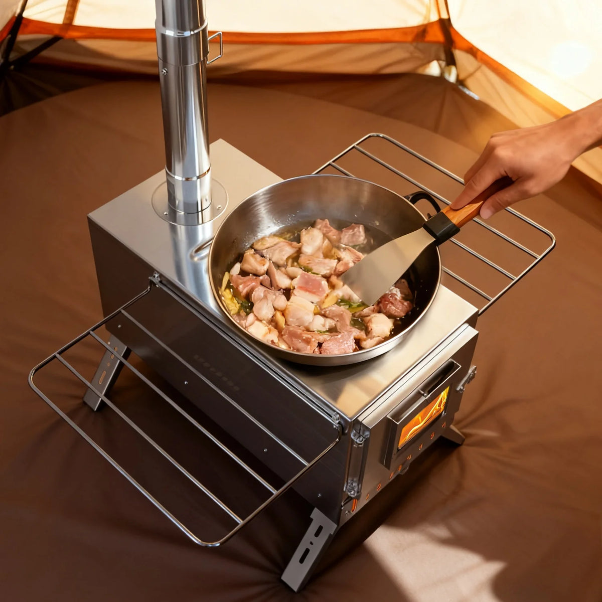 Portable Camping Wood Stove for Outdoor Hot Tent Heating