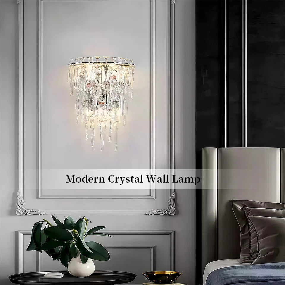 Modern Crystal Indoor Wall Light for Bedrooms and Hallways