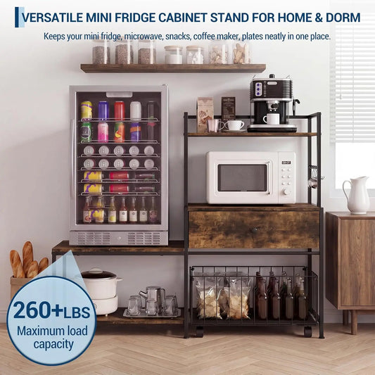 Garvee Stainless Steel Mini Fridge Stand With Drawer Storage