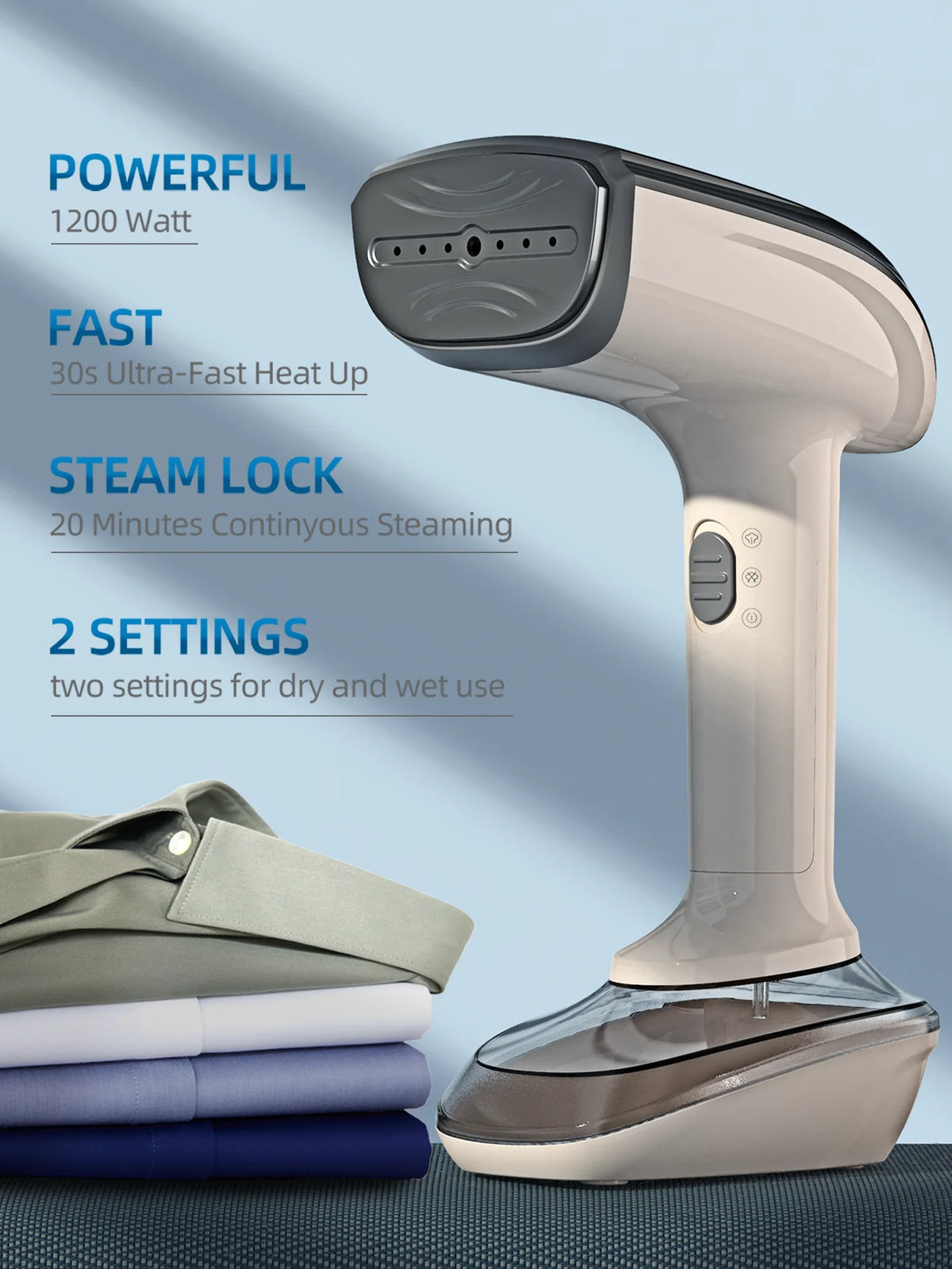 Portable 1200W Handheld Steam Brush Iron For Clothing Care