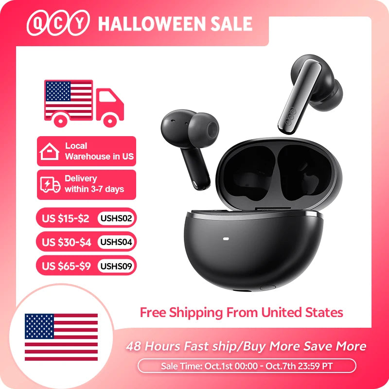 QCY MeloBuds N70 Wireless Earbuds With Adaptive Hybrid Noise Cancellation