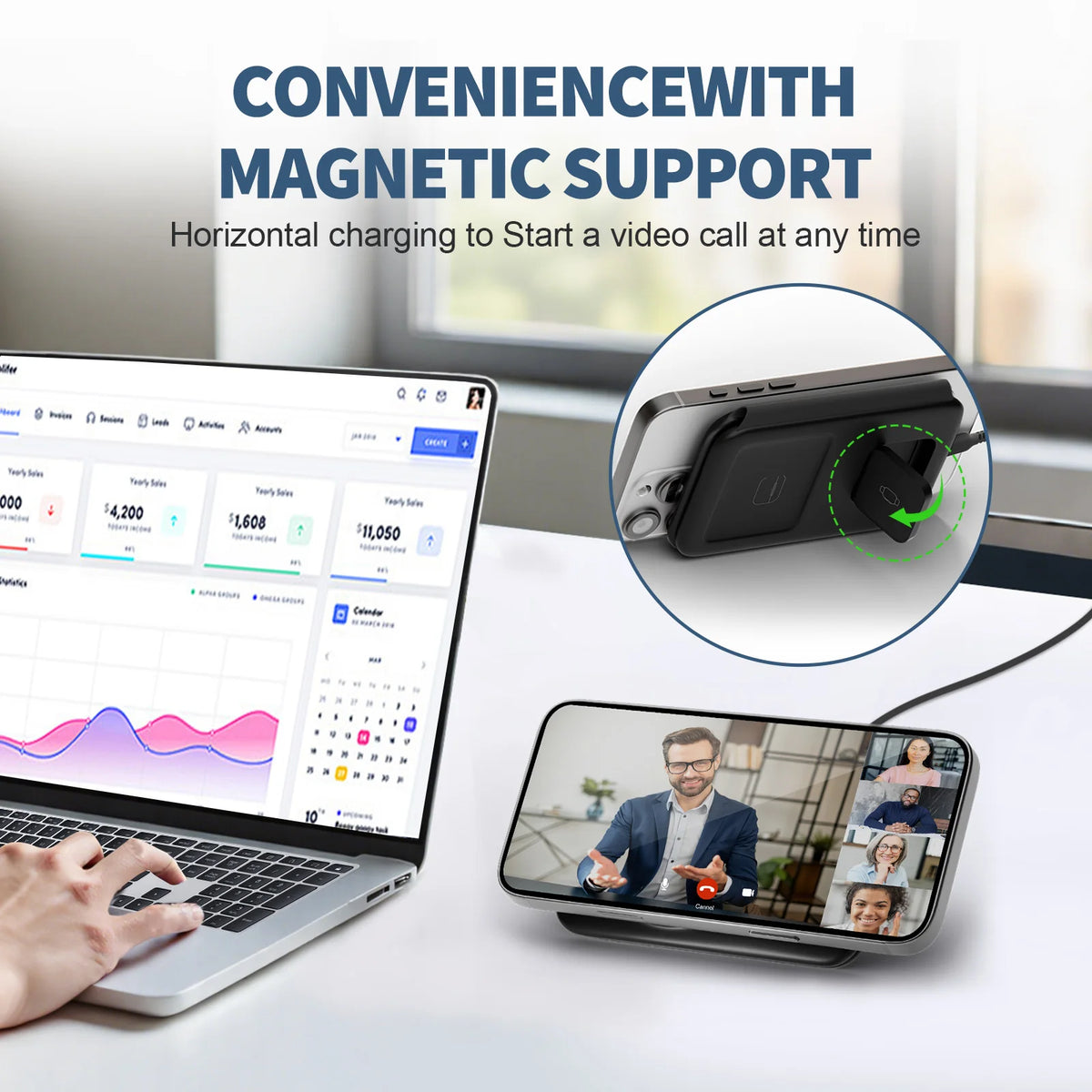 Foldable 3 In 1 Magnetic Wireless Charger for Apple Devices