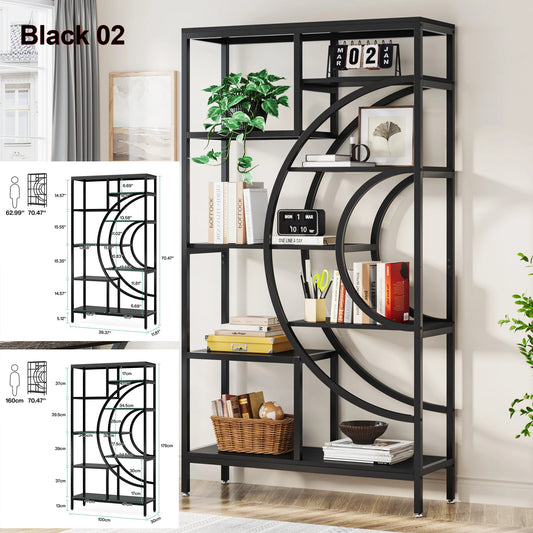 Tribesigns Industrial Bookshelf Display Shelf Storage Organizer