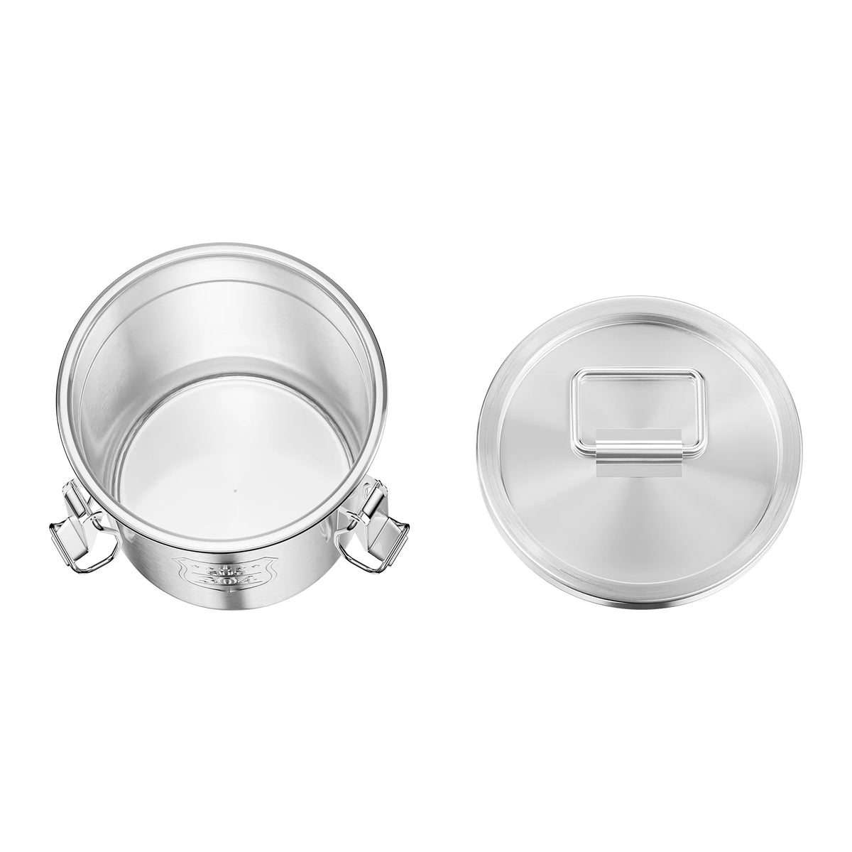 304 Stainless Steel Food Flour Oil Storage Bucket Canister, Silver Rice and Grain Storage Barrel, 6L/1.59gal Storage Bucket w/Handles and Lid