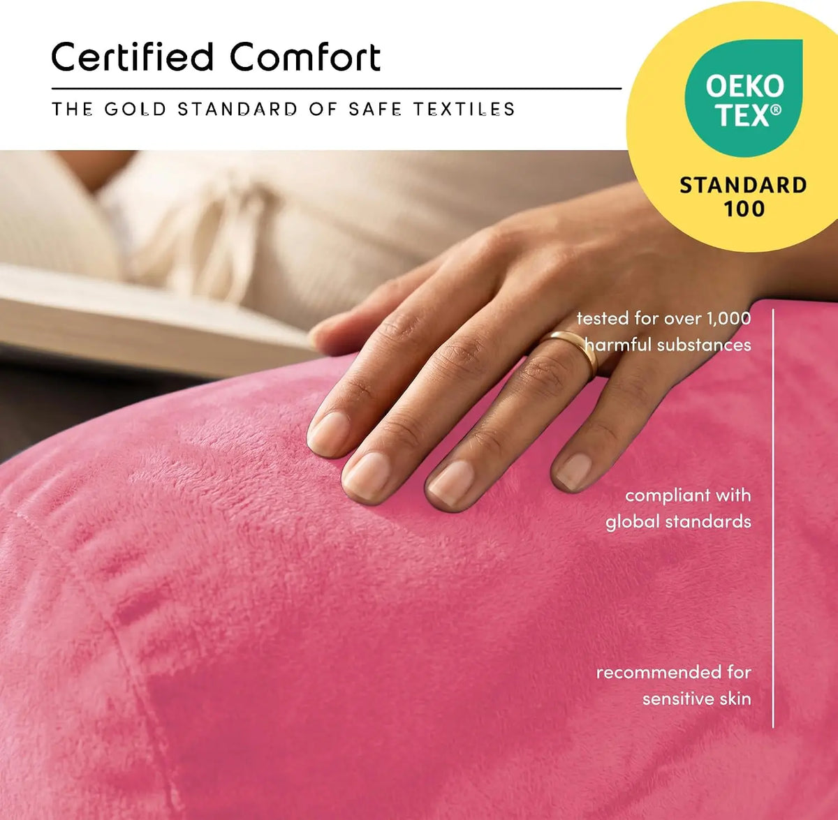 Nestl Memory Foam Reading Pillow With Adjustable Back Support