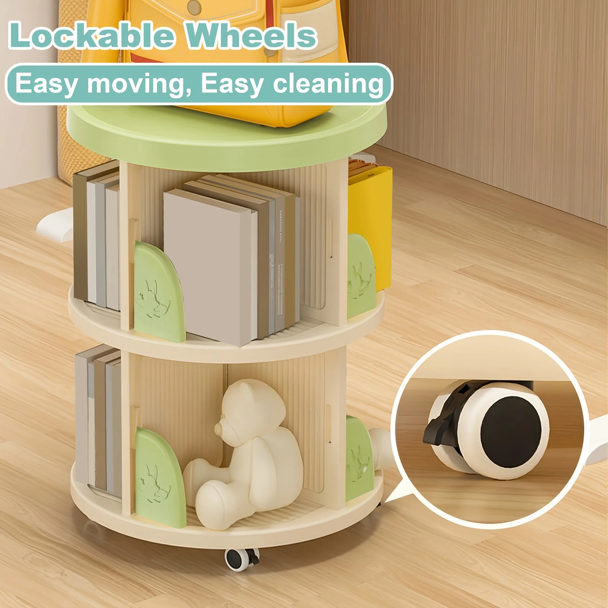 Multi-Tier Rotating Bookshelf, 360° Spinning Vertical Book Tower Organizer, Tall Lazy Susan Corner Bookcase For Adults, Space-Saving Round Storage Shelf For Living Room, Office, Or Study