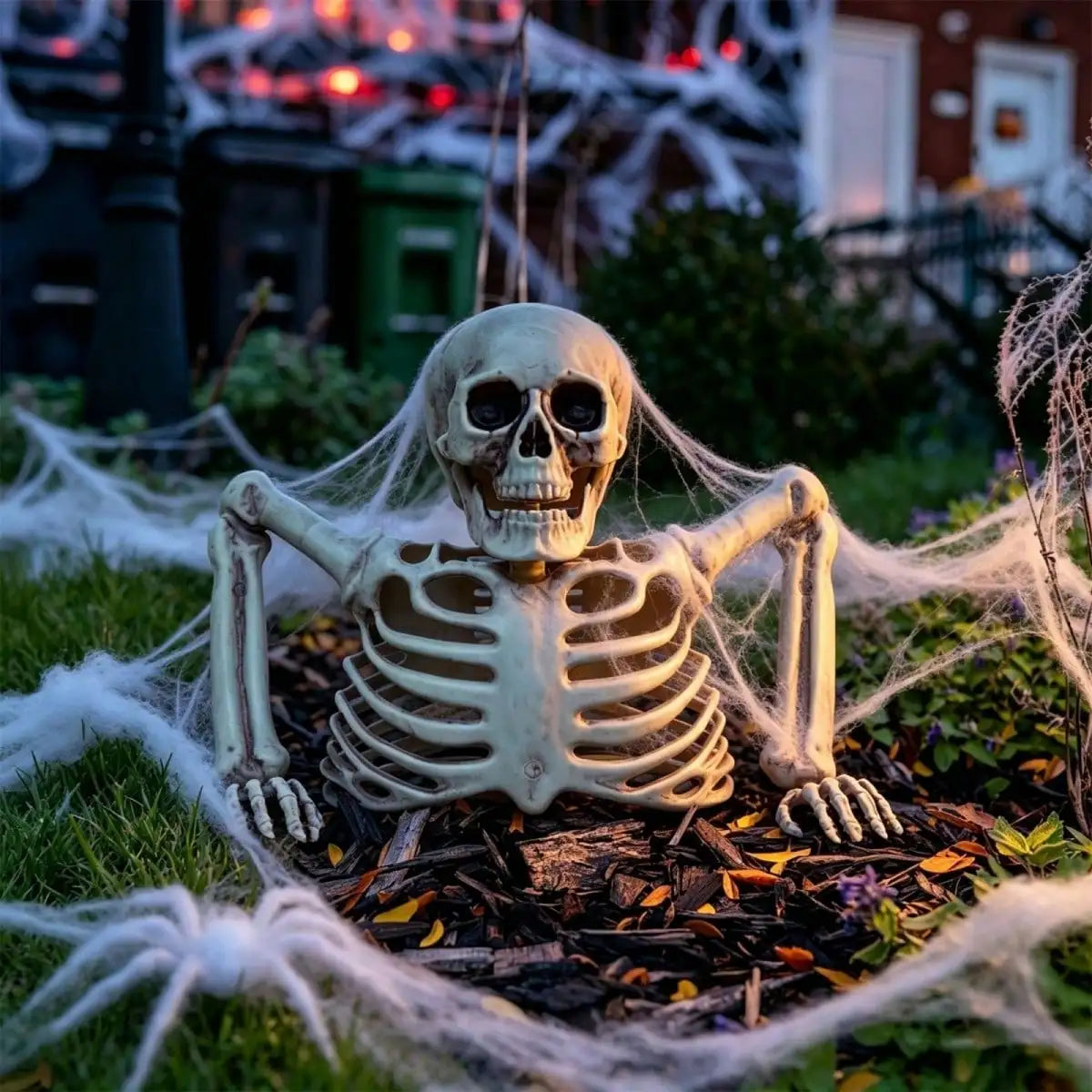 Halloween Half Body Skeleton Ornament for Spooky Haunted House Decor