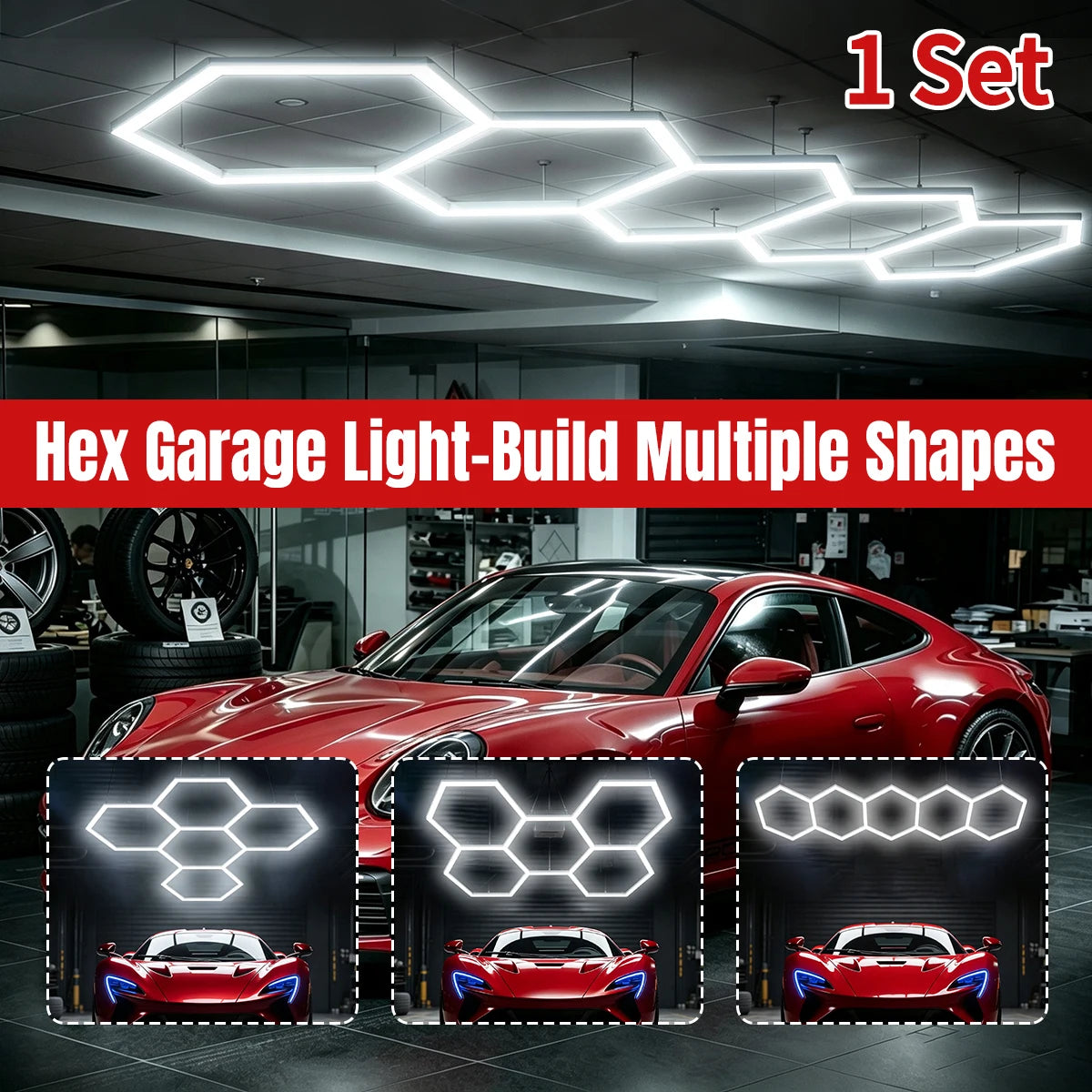 VASTFIRE Honeycomb LED Ceiling Lighting for Garages and Workshops