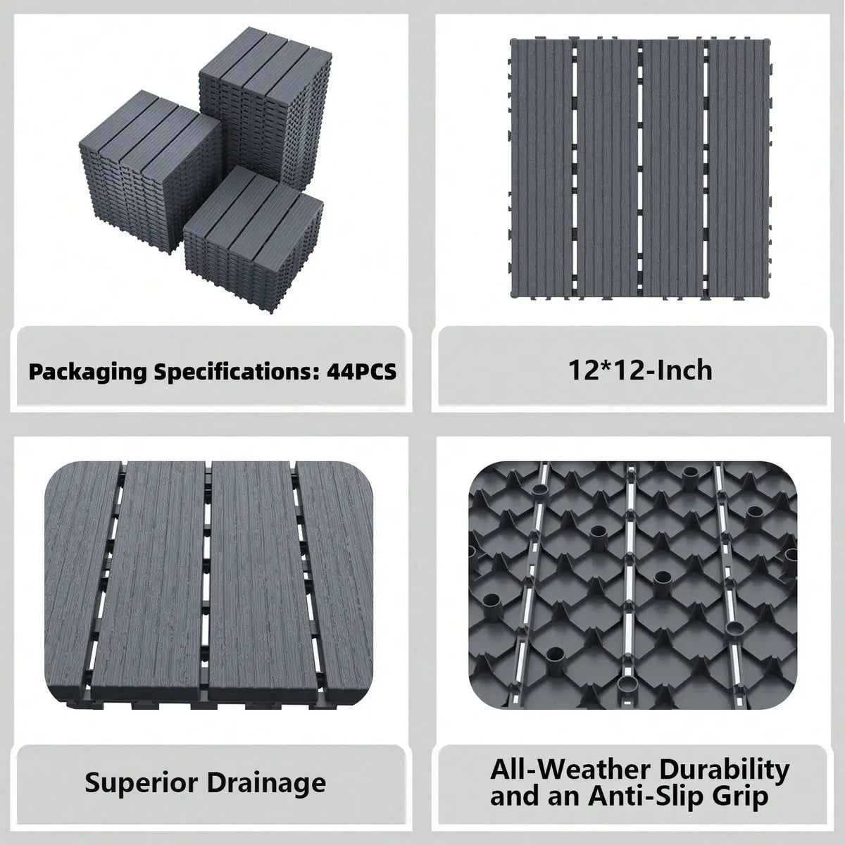 Interlocking Plastic Deck Tiles for Patios and Balconies