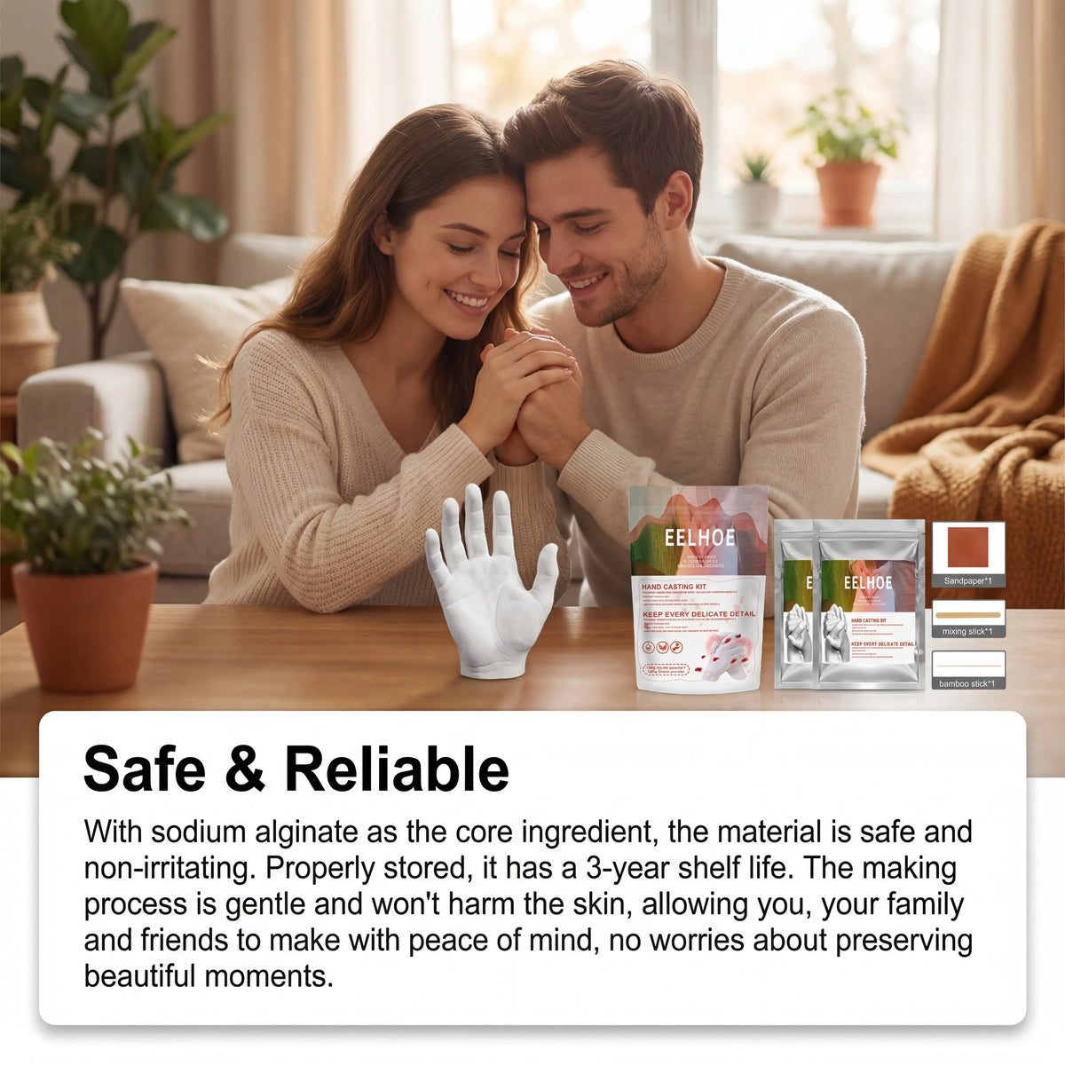 DIY Hand Mold Casting Kit For Couples Plaster Sculpture Keepsake