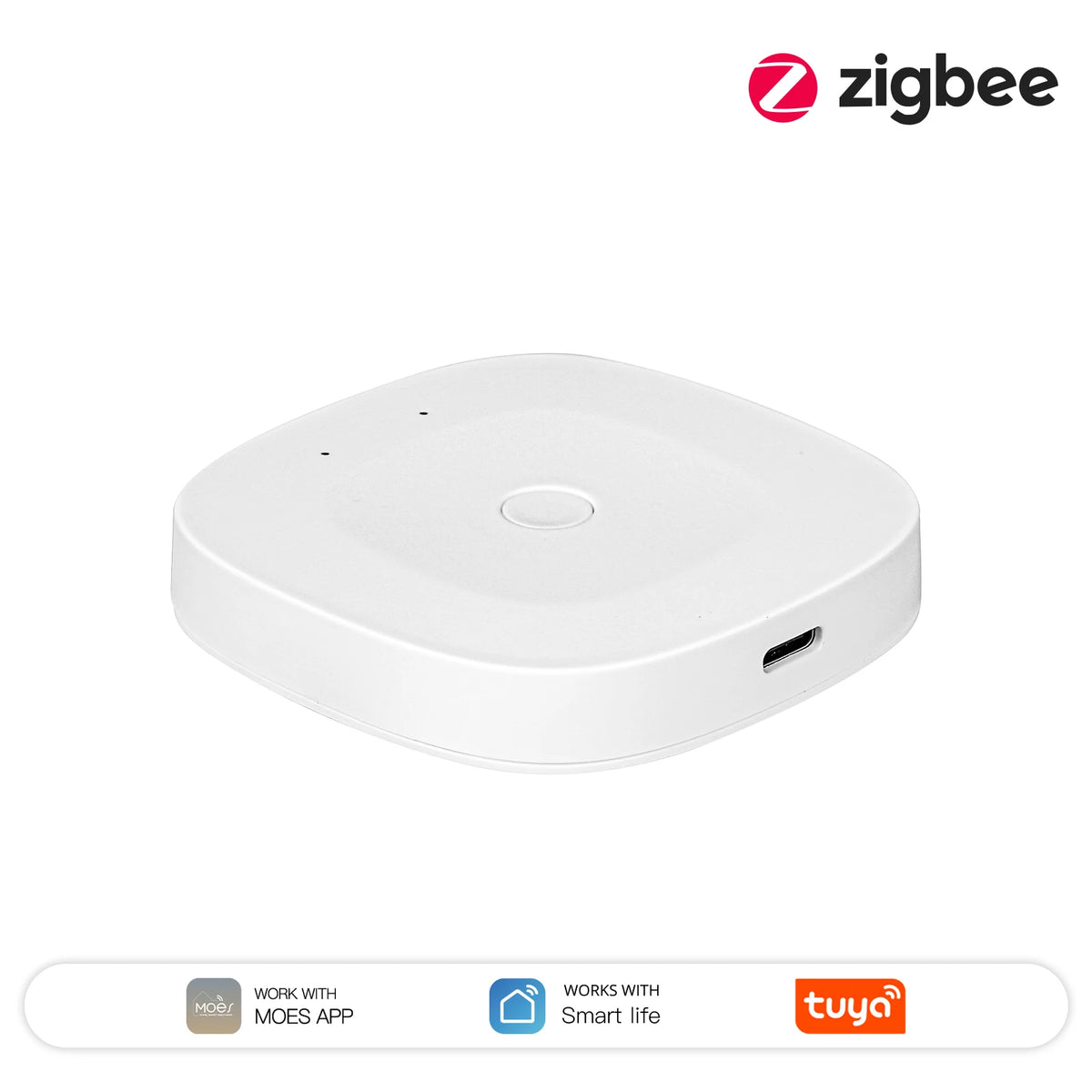 MOES Tuya Bluetooth/ZigBee/Multi-mode Gateway Hub Type-C Port Power Smart Home Automation Wireless Network With Alexa GoogleHome