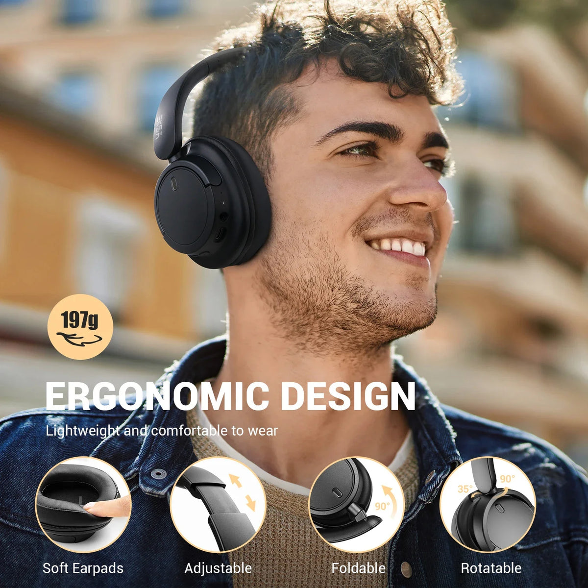 Oneodio Wireless Over Ear Headphones With Microphone And HiFi Sound