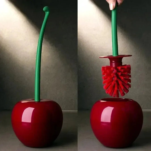 Cherry Design Toilet Brush With Holder Set