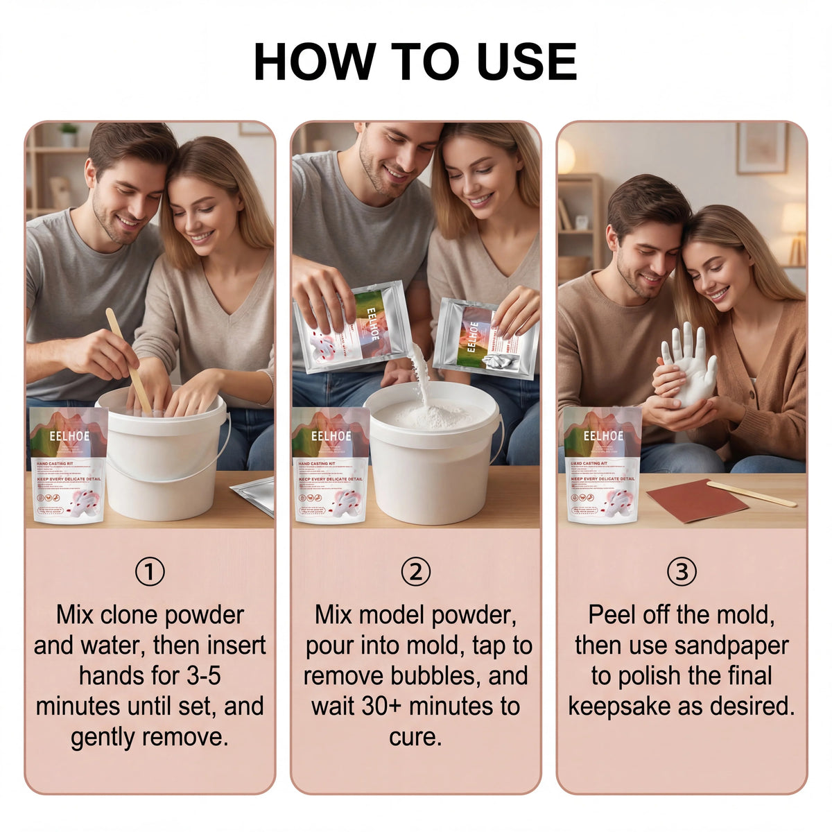 DIY Hand Mold Casting Kit For Couples Plaster Sculpture Keepsake