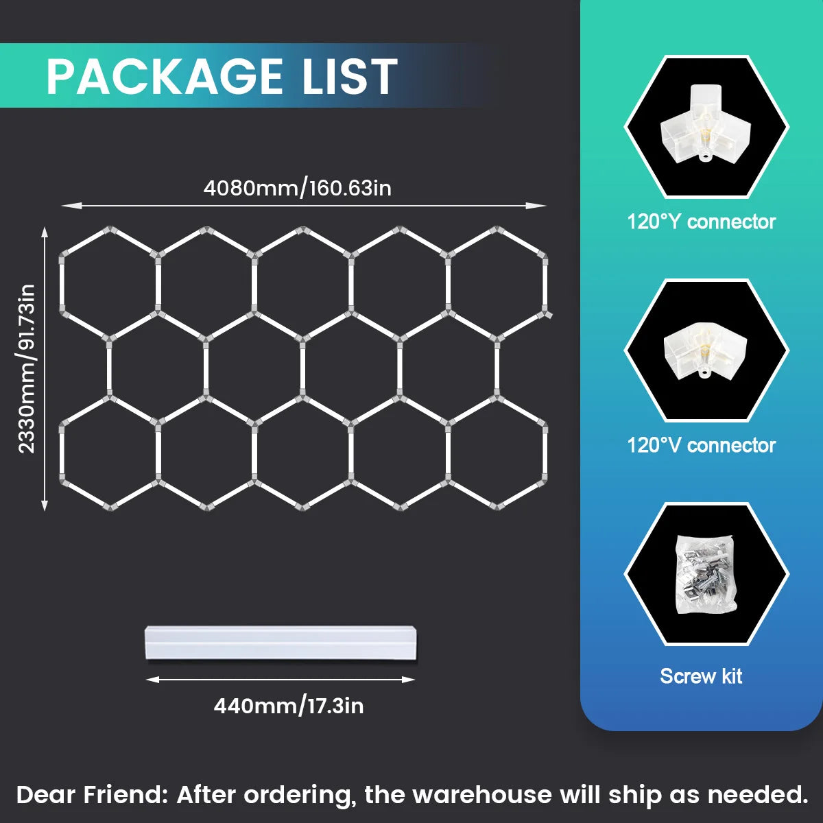 VASTFIRE Honeycomb LED Ceiling Lighting for Garages and Workshops