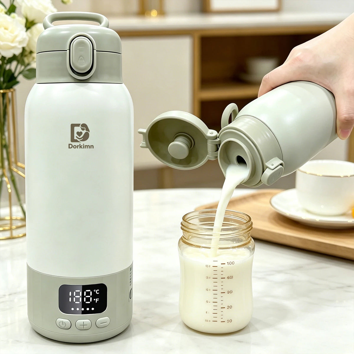 Rechargeable Heated Water Bottle With Digital Temperature Display