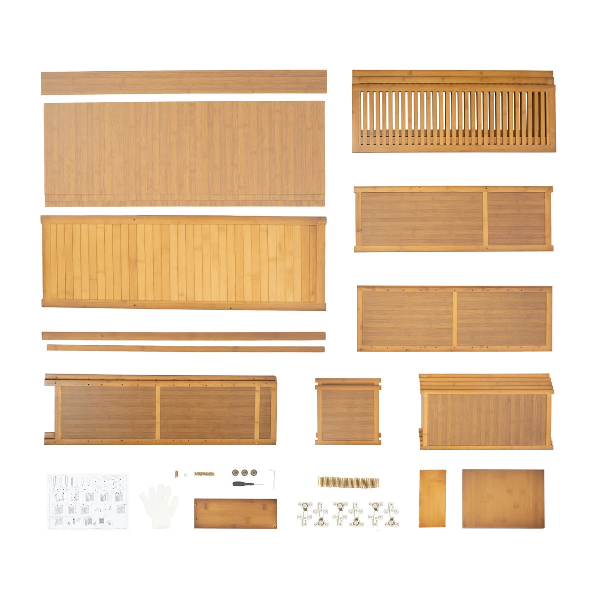 Bymaocar Bamboo Shoe Storage Cabinet With Doors
