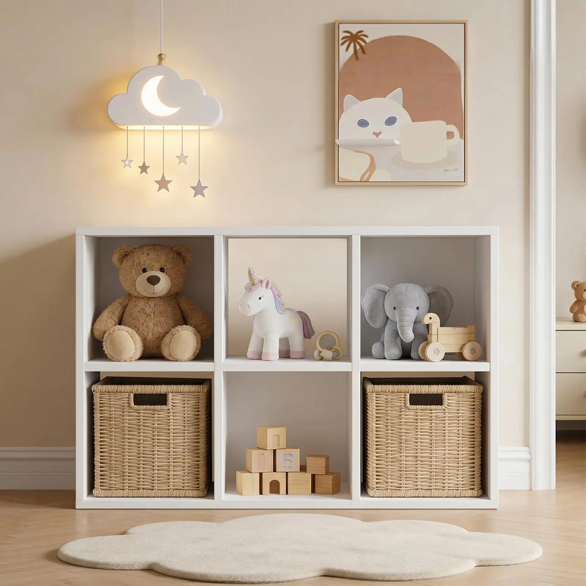 Modular Cube Storage Organizer Shelf For Home Office