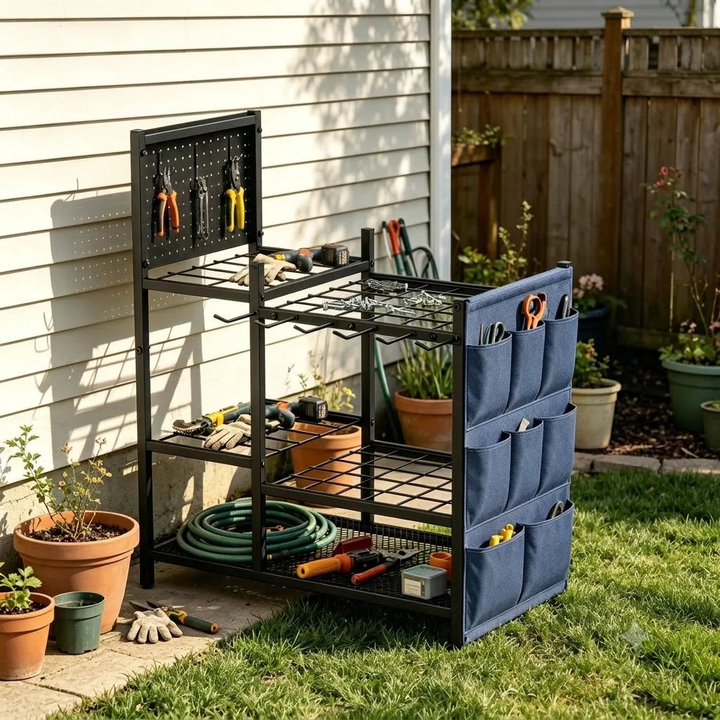 Heavy Duty Garden Tool Storage Organizer Rack For Garage