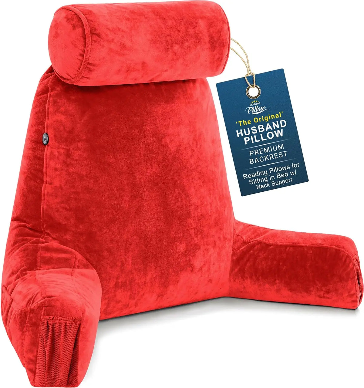 HusbandPillow Reading Pillow With Arms And Firm Back Support