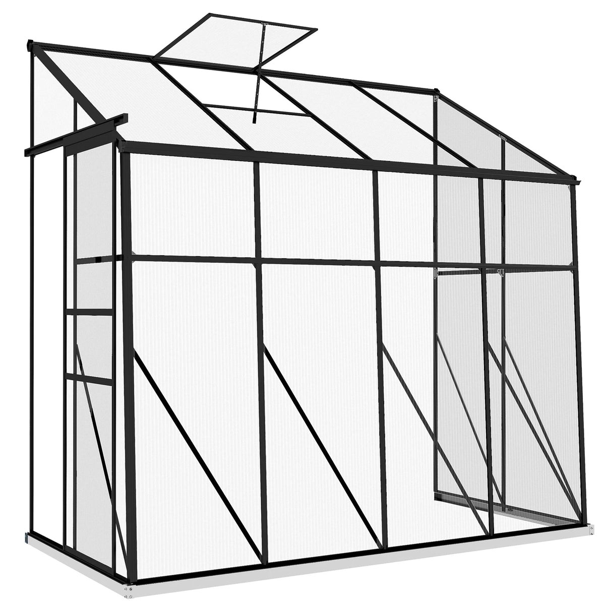 Outsunny Polycarbonate Lean To Walk In Greenhouse