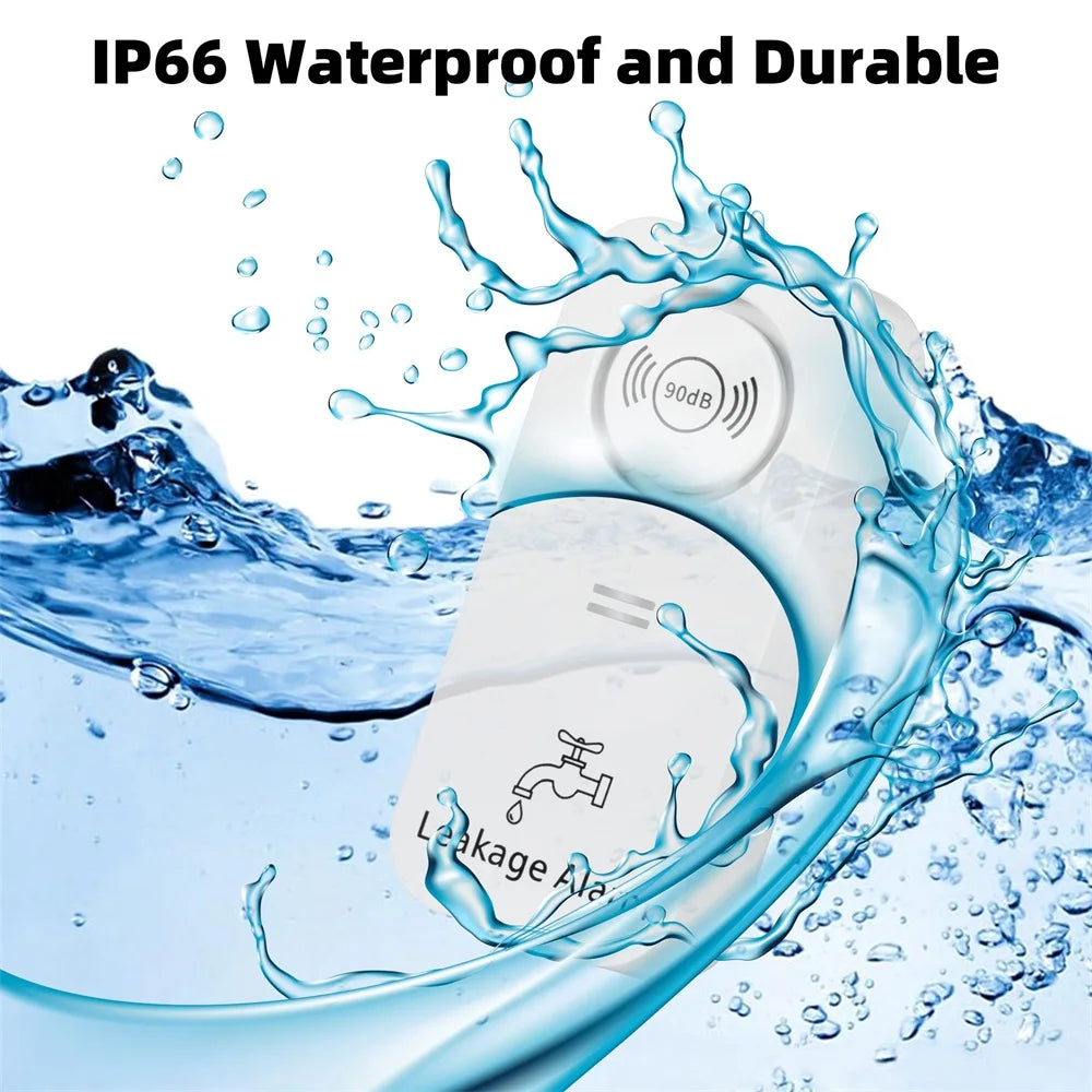 5 Pack Water Leak Detector 90dB Loud Alarm IP66 Waterproof Leakage Sensor High Sensitivity Drip and Leak Probes Battery Operated Flood Alert for Kitchen Bathroom Basement Pipeline Leak